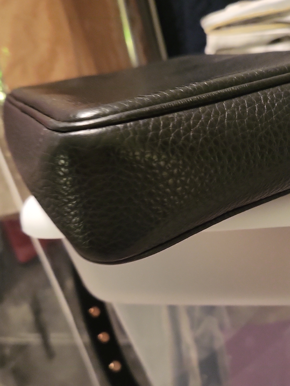 Michael Kors Black Pebbled Leather Handbag with Studded Strap - Picture 3 of 7